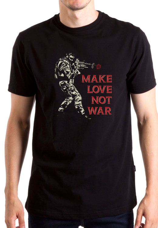 

Футболка унисекс NoBrand Make Love War Weapon черная L, Черный, Make Love War Weapon