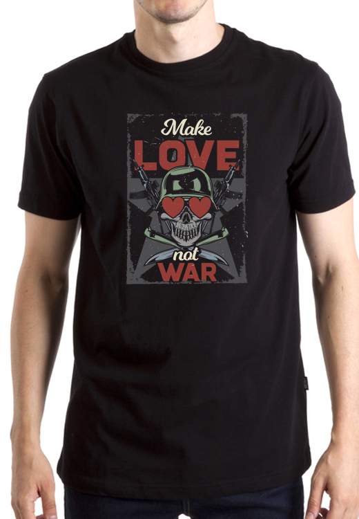 

Футболка унисекс NoBrand Make Love Not War Skull черная XXXL, Черный, Make Love Not War Skull