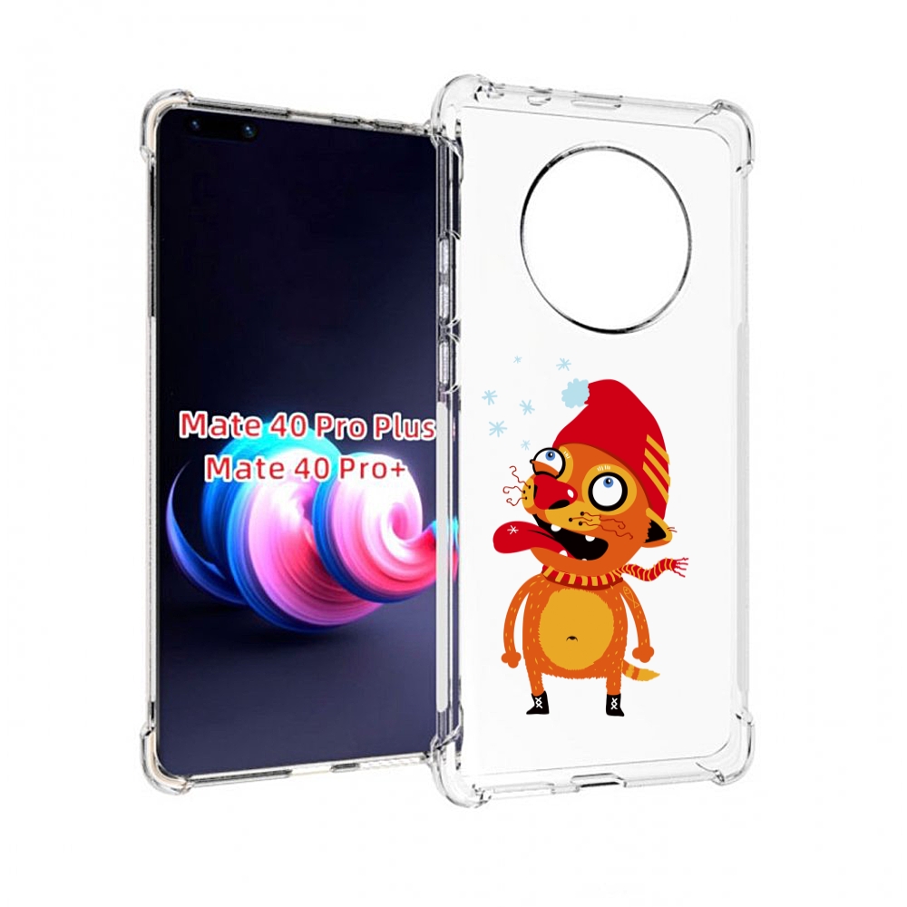 

Чехол MyPads Зимний кот для Huawei Mate 40 Pro+ Plus, Прозрачный, Tocco