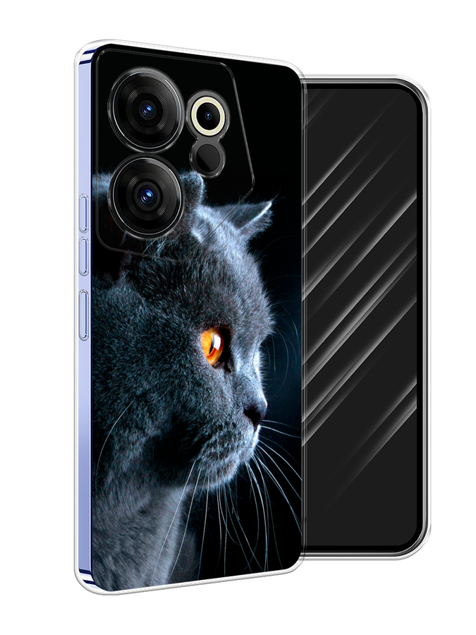 

Чехол Awog на Tecno Camon 20 Premier "Благородный кот британец", Черный;серый;оранжевый