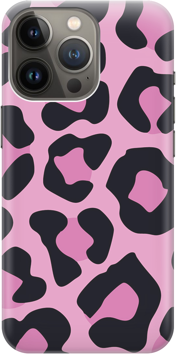 

Силиконовый чехол на Apple iPhone 14 Pro с принтом "Розовый леопард", Розовый;черный, 20000260