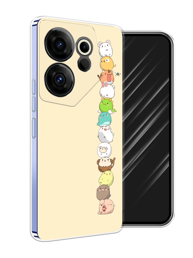 

Чехол Awog на Tecno Camon 20 Premier "Питомцы Чиби", Желтый