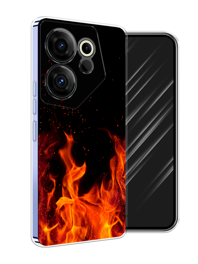 

Чехол Awog на Tecno Camon 20 Premier "Все в огне", Оранжевый;черный