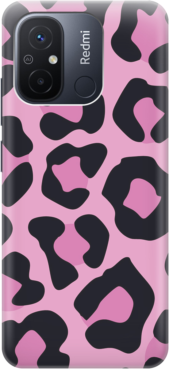 

Силиконовый чехол на Xiaomi Redmi 12C с принтом "Розовый леопард", Розовый;черный, 20001232