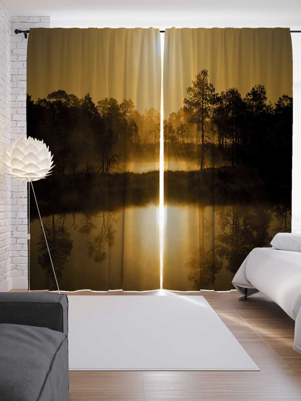 

Шторы JoyArty с фотопечатью "Силуэт деревьев" из сатена, 290х265 см, Силуэт деревьев