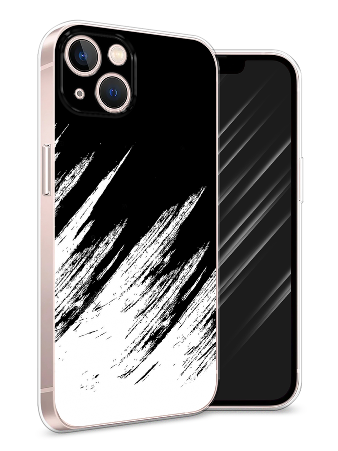 фото Чехол awog на apple iphone 13 / айфон 13 "черно белые брызги"