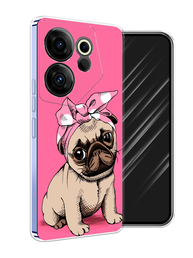 

Чехол Awog на Tecno Camon 20 Premier "Dog Pin-Up", Розовый;бежевый