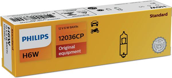 

Лампа PHILIPS Vision 6W bAX9s 12036CP, Лампа накаливания автомобильная 12036CP 6W