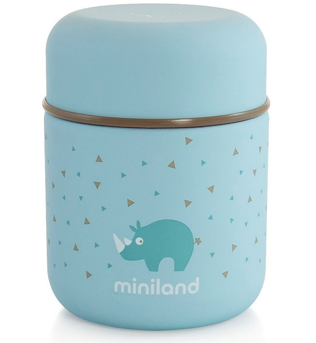 фото Термос для еды и жидкостей "silky thermos mini", 280 мл (голубой) miniland