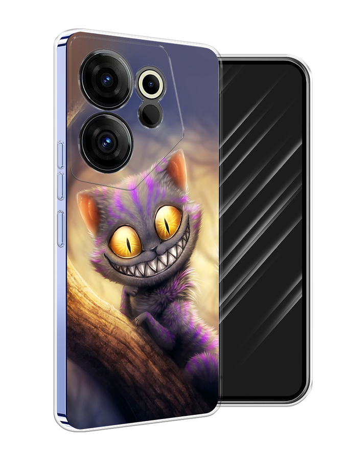 

Чехол Awog на Tecno Camon 20 Premier "Cheshire Cat", Фиолетовый;желтый