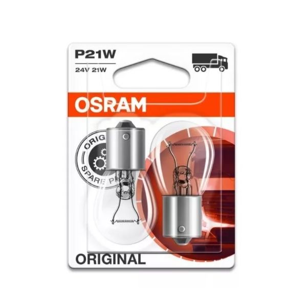 фото Osram 7511-02b лампа p21w 24v-21w (ba15s) original line (блистер 2шт.)