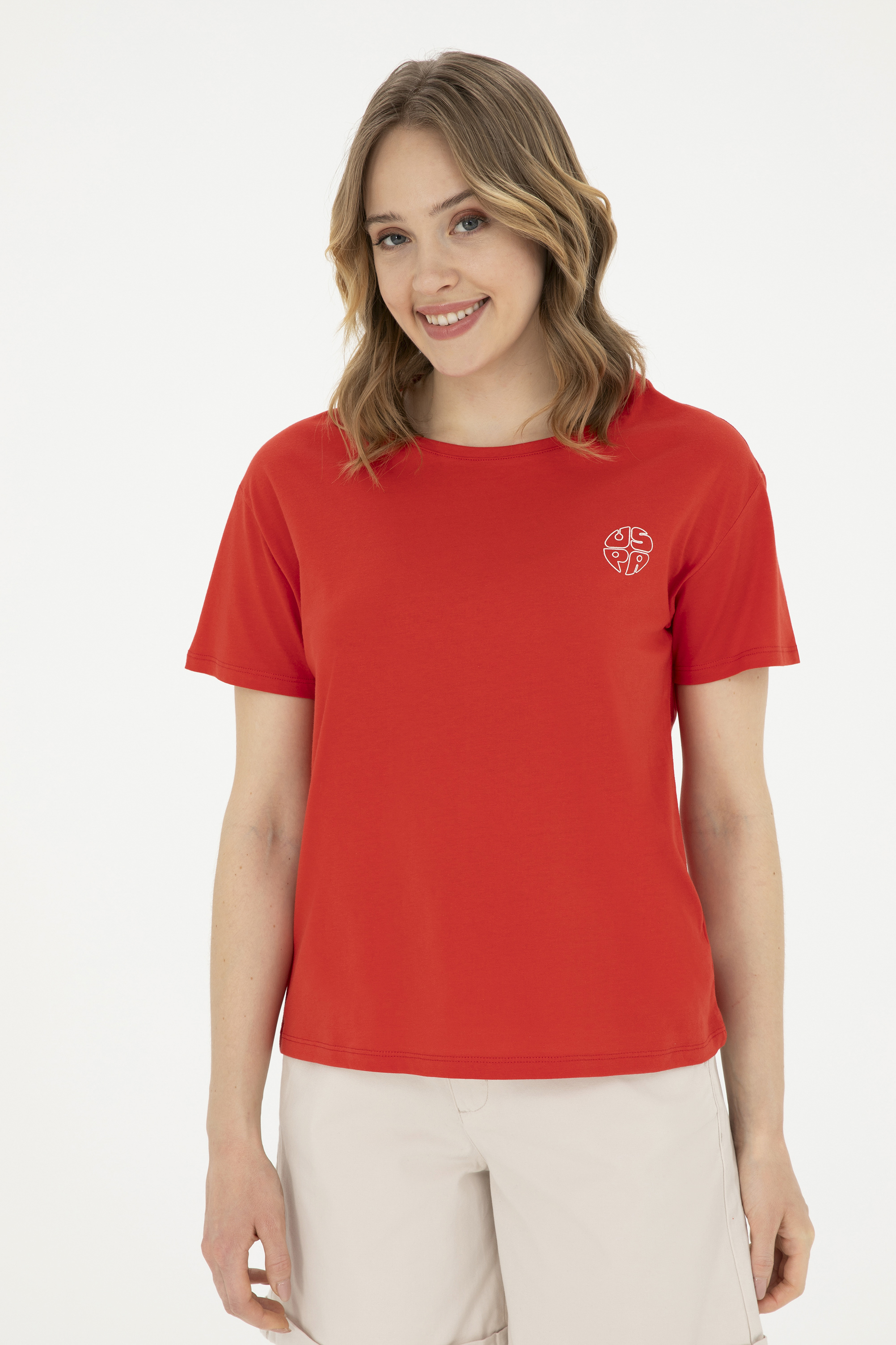 

Футболка женская US Polo Assn G082GL0110GOVE красная S, Красный, G082GL0110GOVE