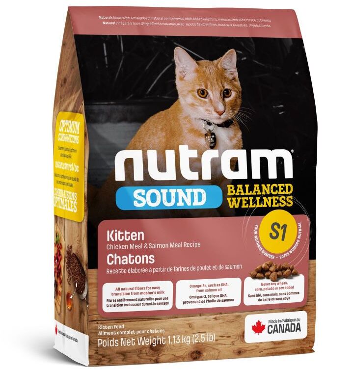 фото Сухой корм для котят nutram sound balanced wellness s1, курица, 1.13кг
