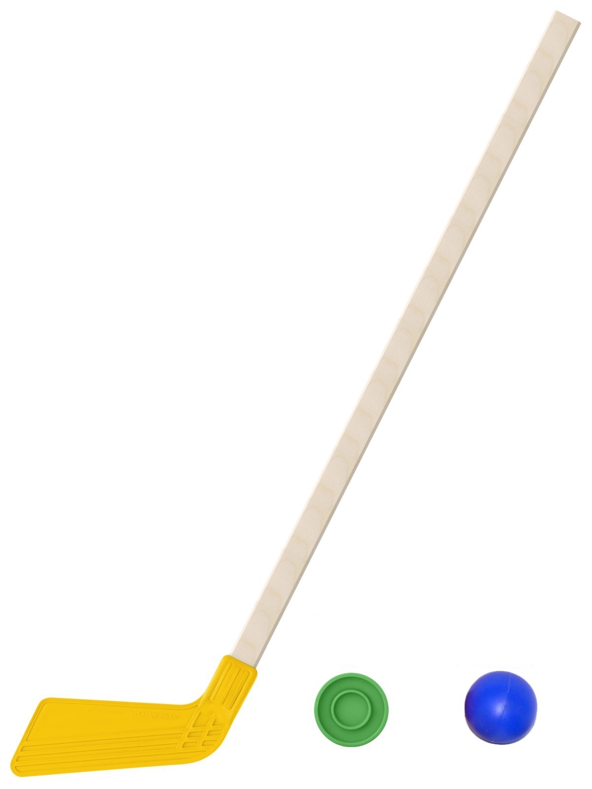 Детский хоккейный набор Задира-плюс Клюшка хоккейная детская желтая 80 см+ шайба + мячик