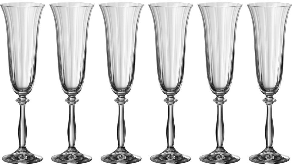 Набор из 6-ти бокалов для шампанского Анжела оптик Объем: 190 мл