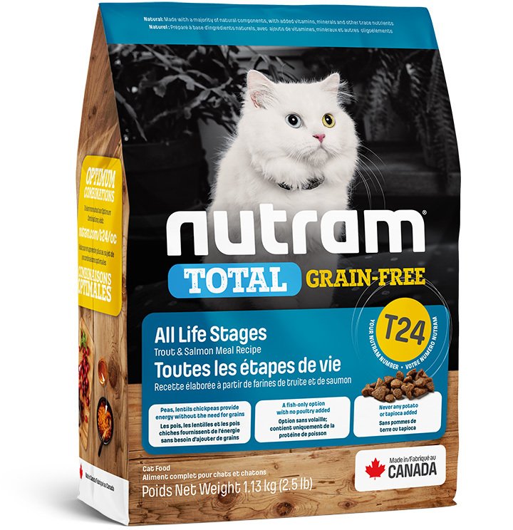 фото Сухой корм для кошек nutram total grain free t24, лосось, форель, 1.13кг