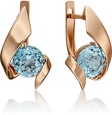 

Серьги женские из золота ЮЗ Платина 02-4601-00-201-1110-46, топаз, 02-4601-00-201-1110-46