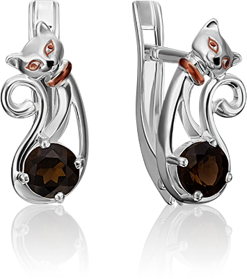 

Серьги женские из серебра ЮЗ Платина 02-4643-00-202-0200-68, кварц, 02-4643-00-202-0200-68