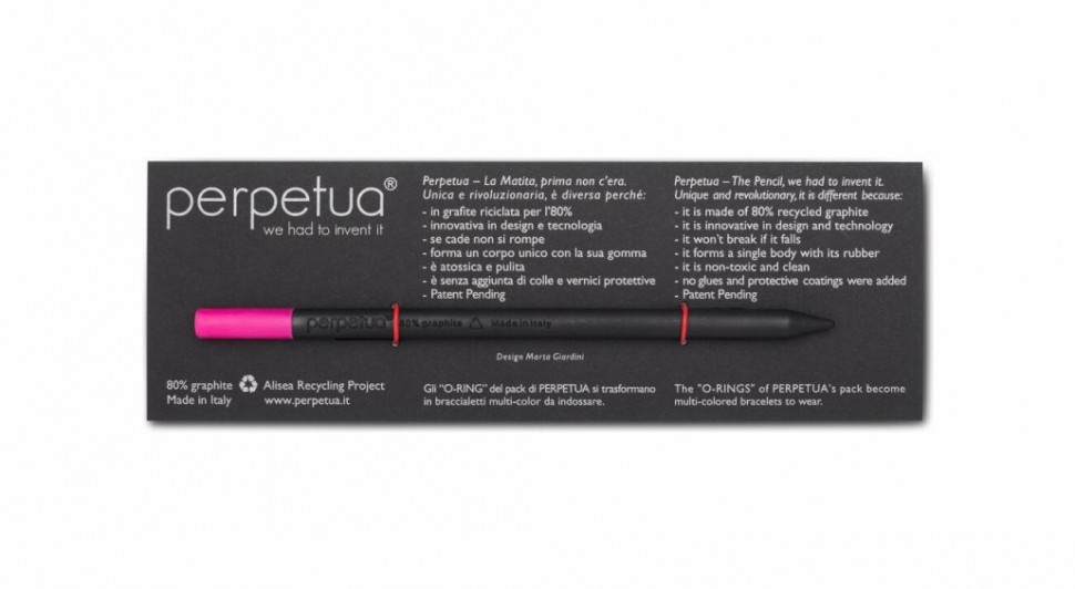 

Карандаш графитовый Perpetua с ластиком, цвет Черный/Фуксия (KPEGM0008FU), KPEGM000