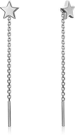 

Серьги женские из серебра ЮЗ Платина 02-4626-00-000-0200-71, без вставки, 02-4626-00-000-0200-71