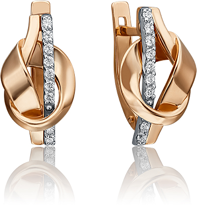 

Серьги из комбинированного золота с фианитом PLATINA jewelry 02-4607-00-401-1111-23, 02-4607-00-401-1111-23
