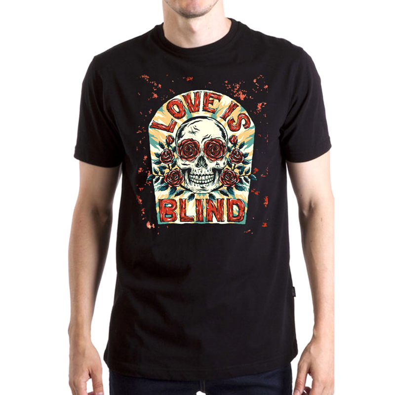 

Футболка унисекс NoBrand Love Is Blind черная XL, Черный, Love Is Blind