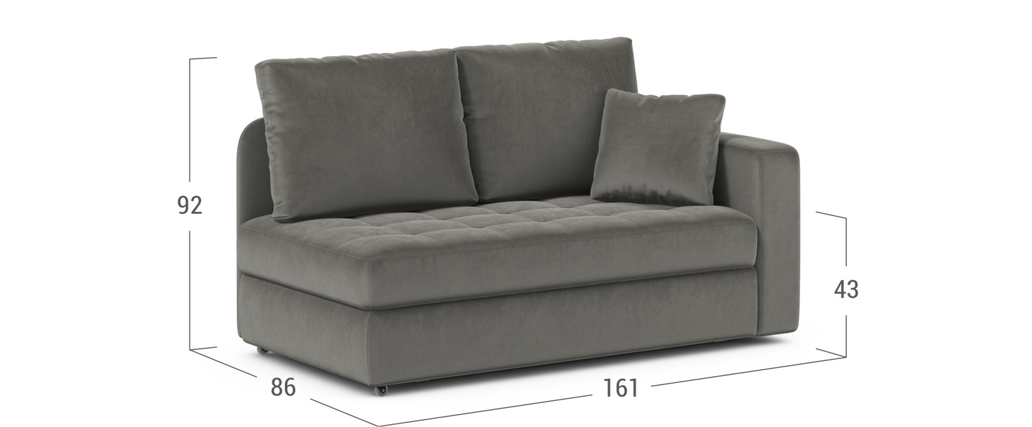 

Диван прямой еврокнижка MOON-TRADE 074 правый, 1610 мм. Серый 36-216, 074 (правый, 1610 мм.)