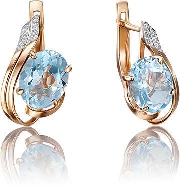 

Серьги женские из золота ЮЗ Платина 02-3602-00-207-1110-46, топаз/фианит, 02-3602-00-207-1110-46