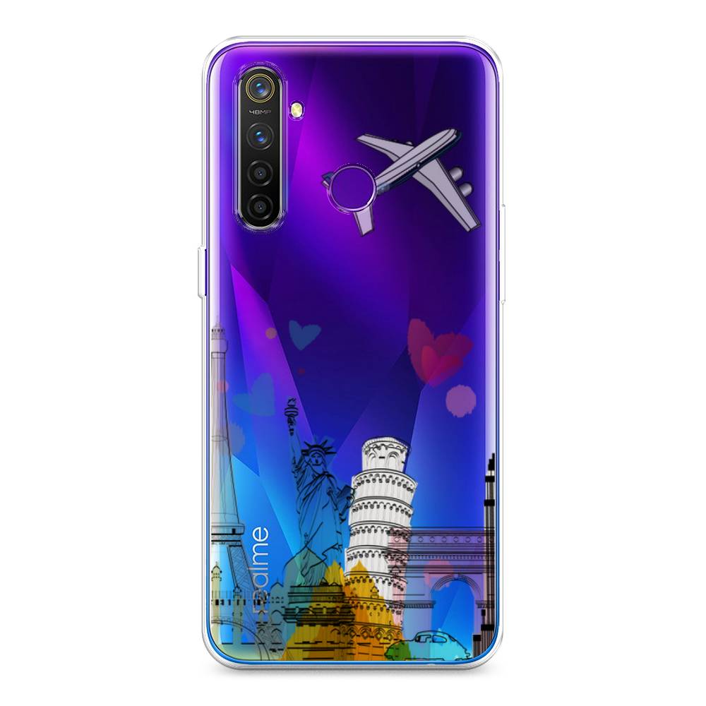 

Чехол Awog на Realme 5 Pro "Самолет путешествий", Разноцветный, 251650-10