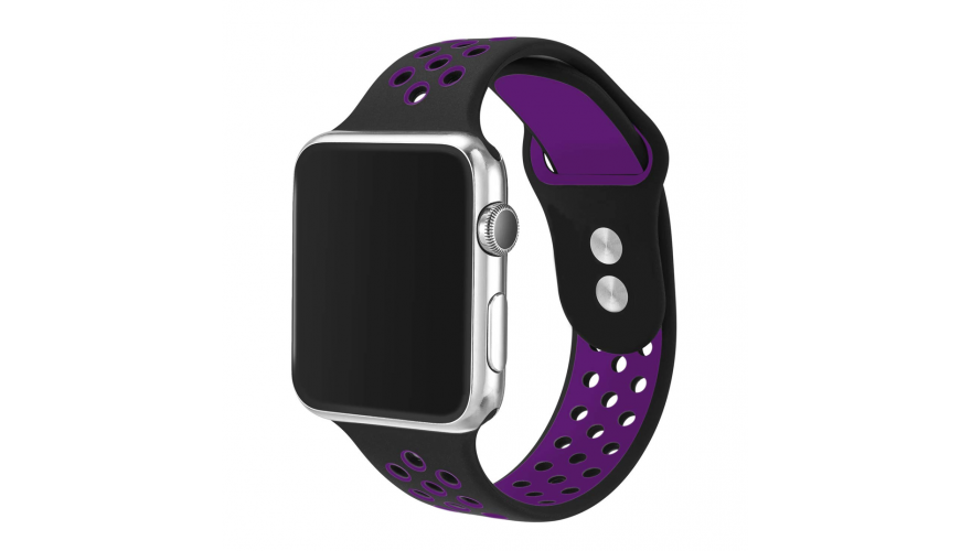 

Ремешок для Apple watch 38mm Nike Silicon Loop чёрный/сиреневый