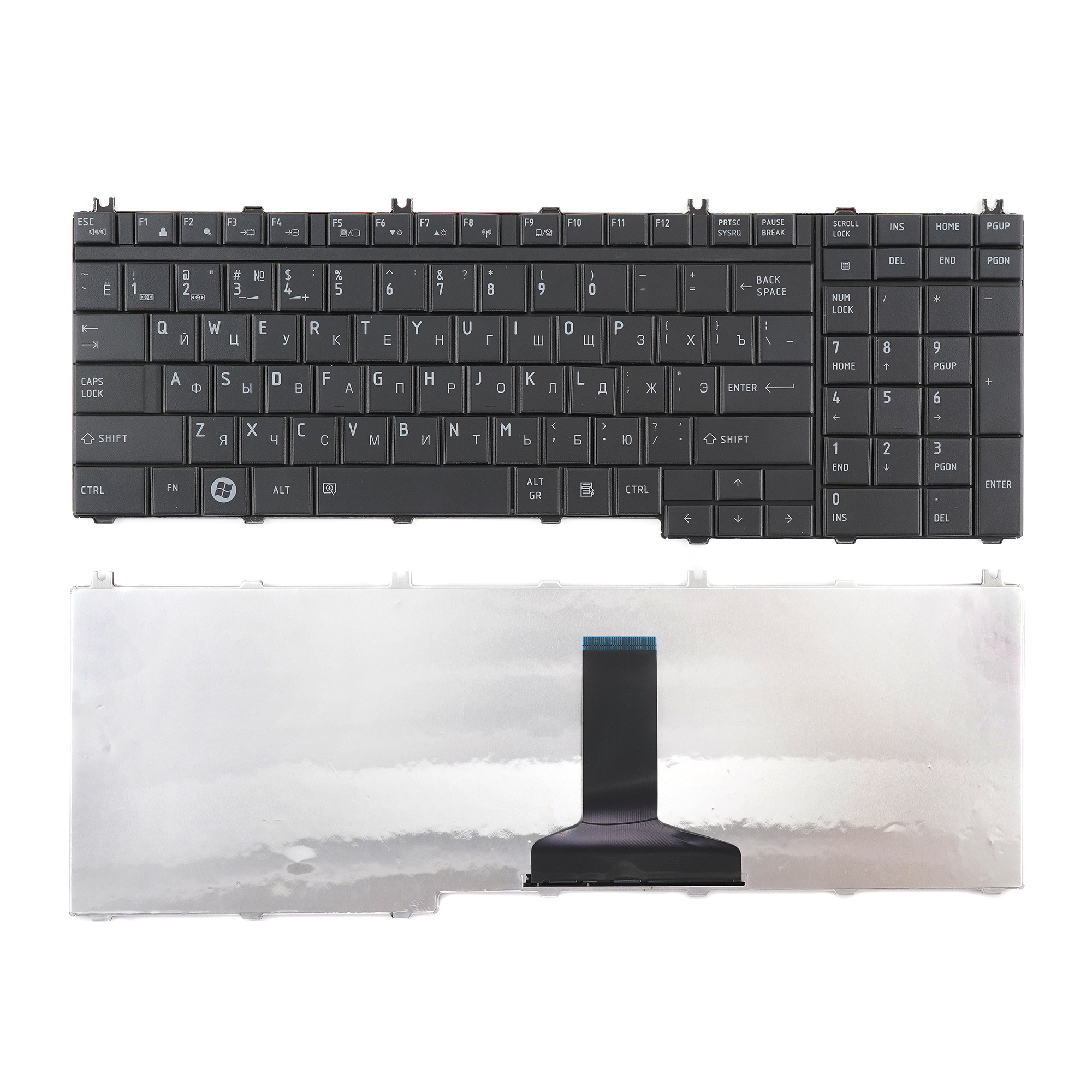 

Клавиатура Azerty для ноутбука Toshiba A500/ L500/ P300 черная, NSK-TFA0R
