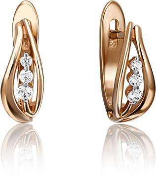 

Серьги женские из золота ЮЗ Платина 02-3528-00-501-1110-38, swarovski, 02-3528-00-501-1110-38