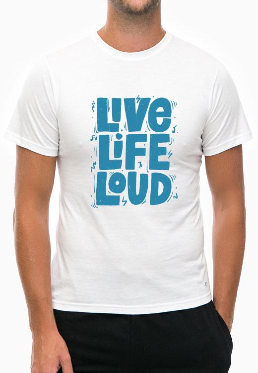 

Футболка унисекс NoBrand Live Life Loud Slogan Whitre белая M, Белый, Live Life Loud Slogan Whitre