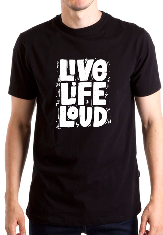 

Футболка унисекс NoBrand Live Life Loud Slogan черная L, Черный, Live Life Loud Slogan