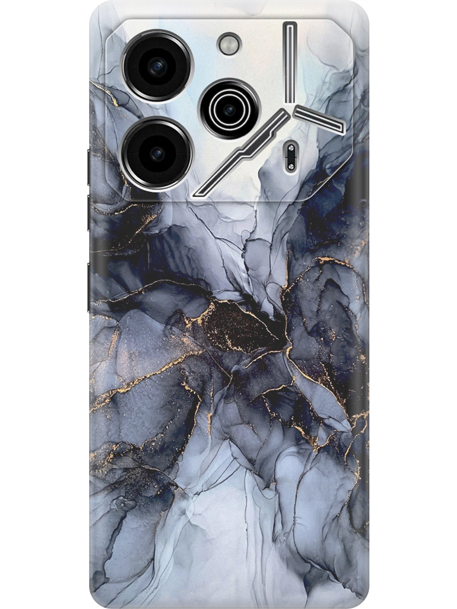 

Силиконовый чехол на Tecno Pova 6 Pro с принтом "Черно-белый мрамор", Прозрачный;белый;черный, 781971031
