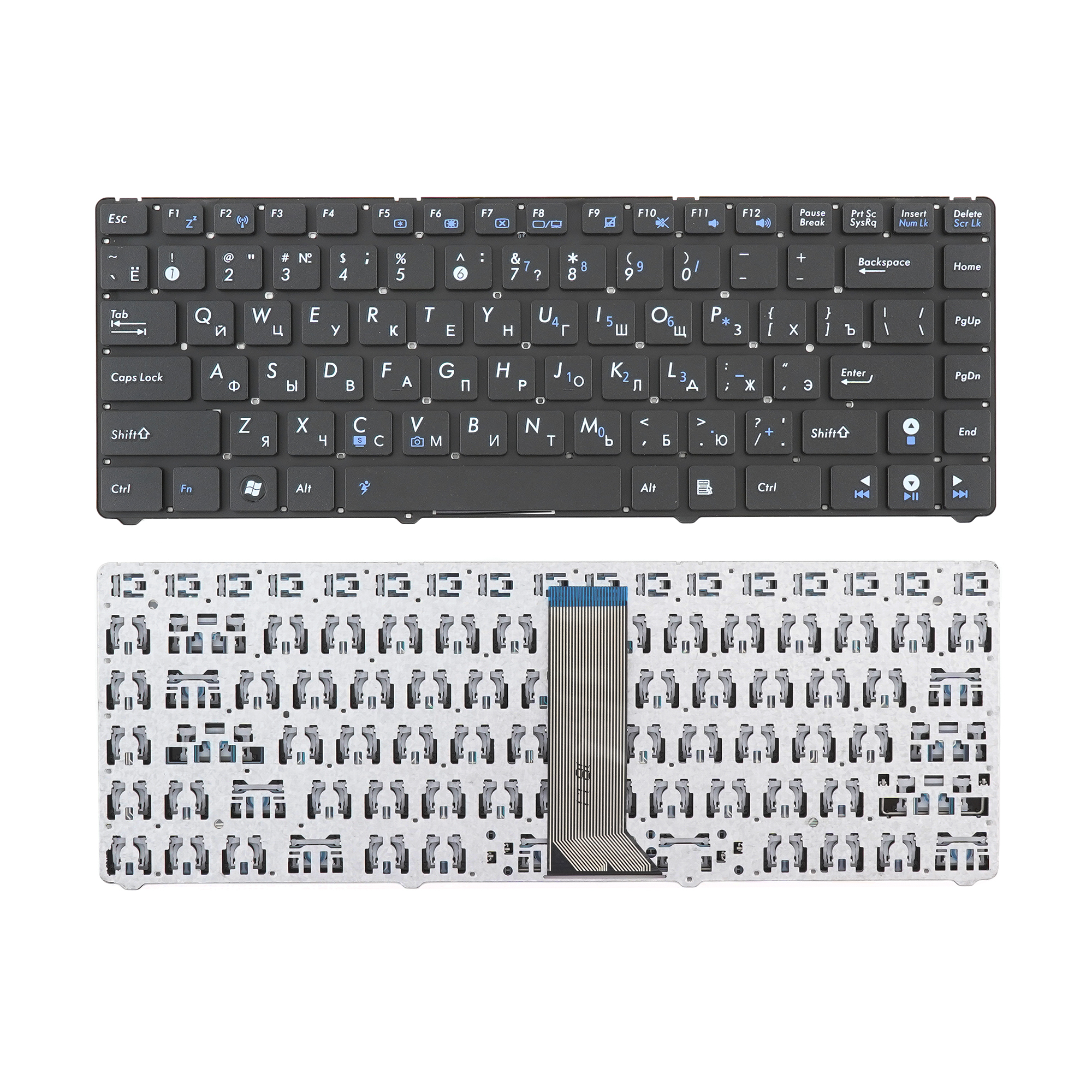 

Клавиатура Azerty для ноутбука Asus U20/ U20A/ U24/ U24A/ U24E/ UL20 черная без рамки, 9J.N2K82.90R