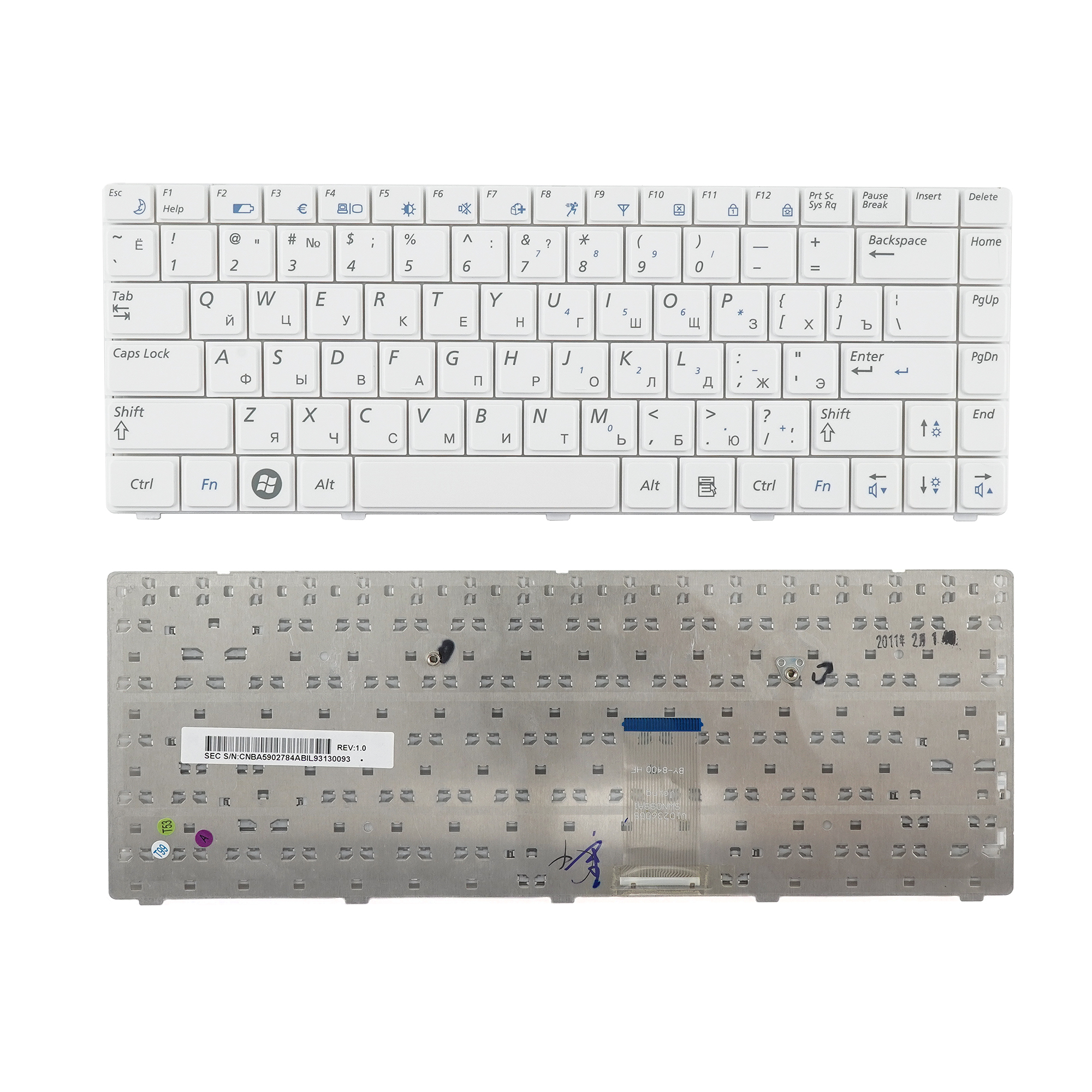 

Клавиатура Azerty для ноутбука Samsung R418/ R420/ R428/ R429/ R430 белая, V102360IS1