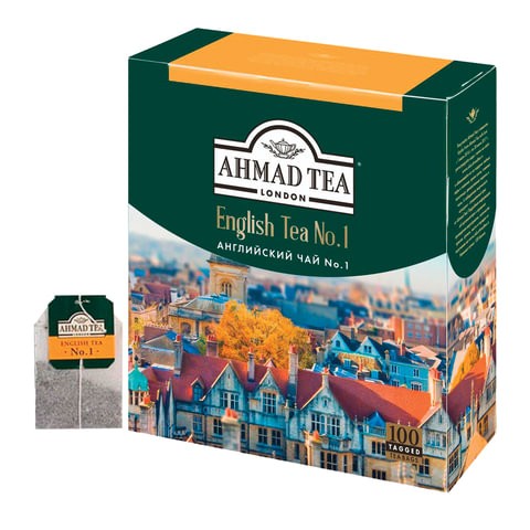 фото Чай ahmad english tea №1, черный, 100 пакетиков с ярлычками по 2 г, 598-012 ahmad tea