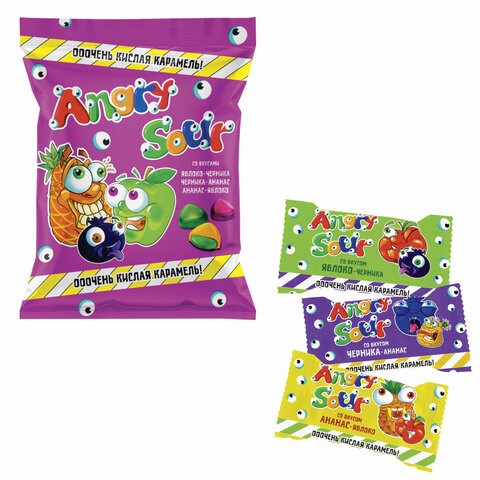 

Карамель леденцовая КИСЛИНКА ANGRY SOUR, ассорти 1кг,87665, ПР7039