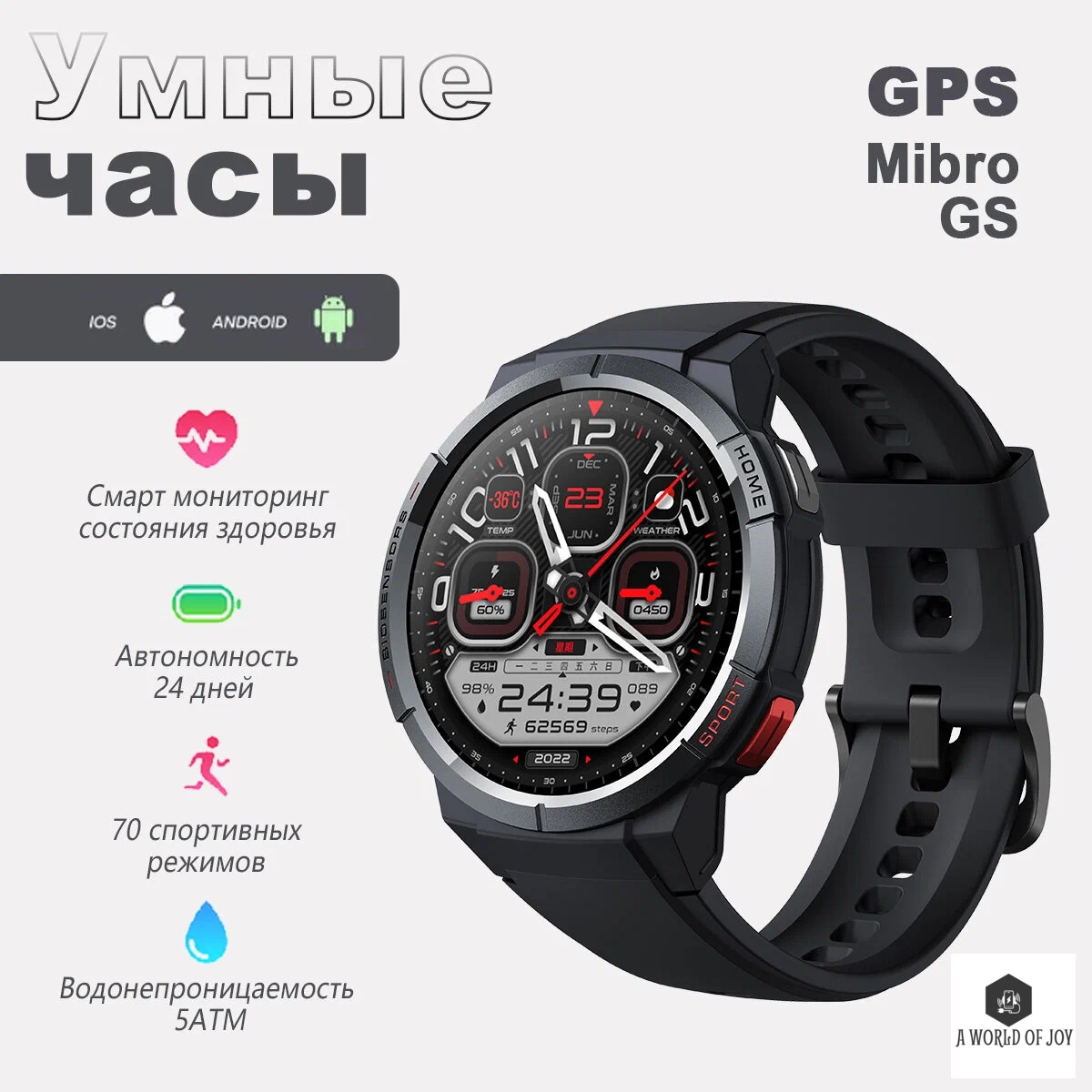 

Смарт-часы Mibro Watch GS Black, XPAW008