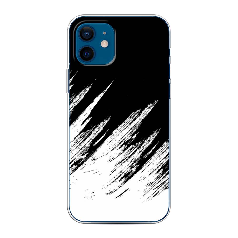 фото Силиконовый чехол "черно белые брызги" на apple iphone 12 awog