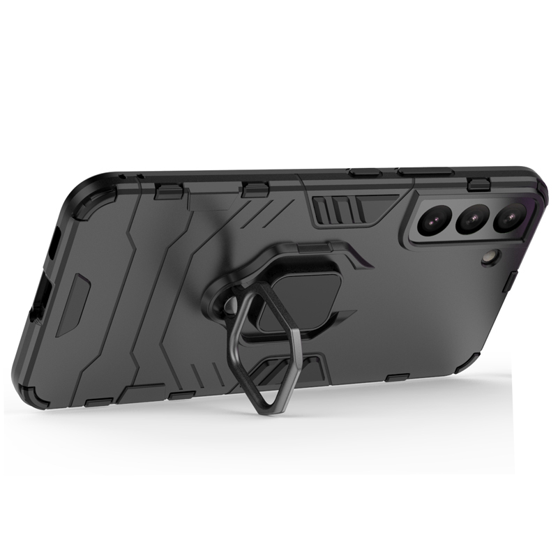 фото Противоударный чехол с кольцом panther case для samsung galaxy s22 plus (черный) black panther