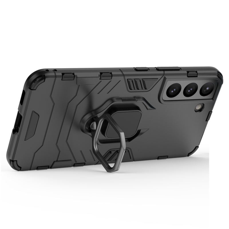 фото Противоударный чехол с кольцом panther case для samsung galaxy s22 (черный) black panther