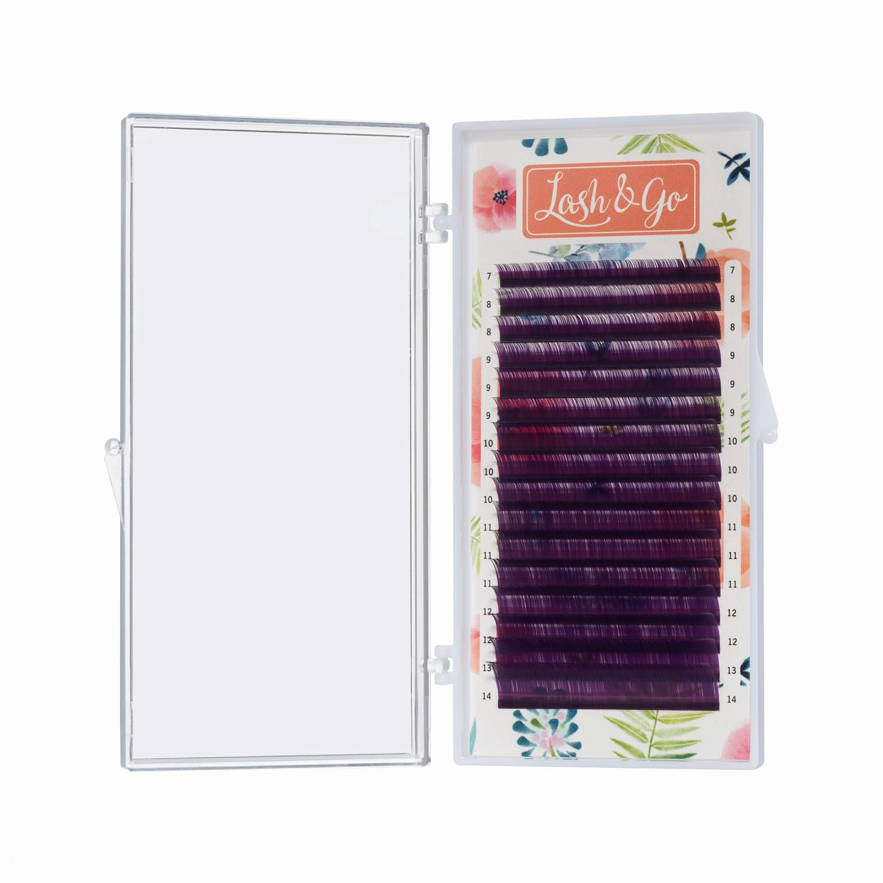 Ресницы Lash&Go Ombre фиолетовый 0,10 D 7-14 мм 16 линий