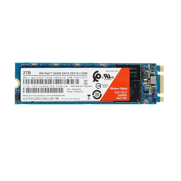 

SSD накопитель WD Red SA500 M.2 2280 2 ТБ (WDS200T1R0B), Red SA500