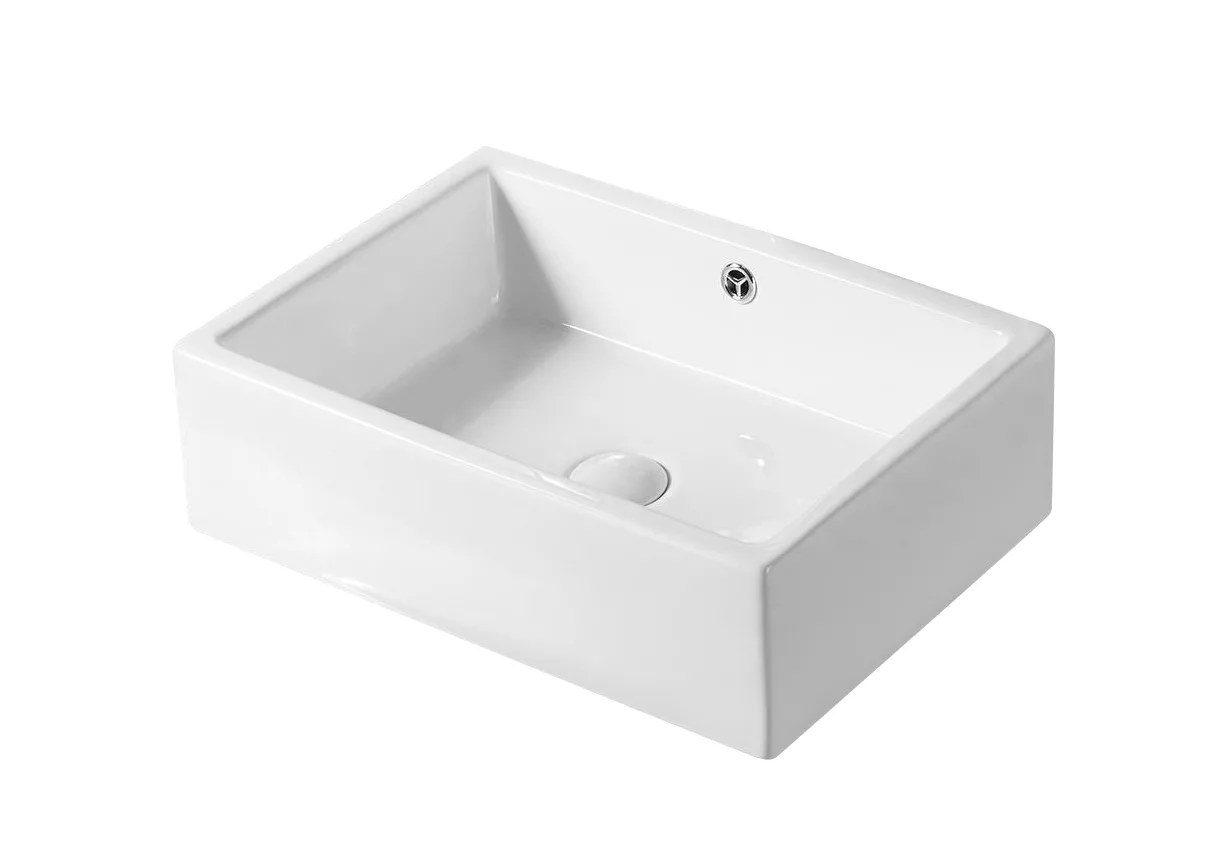 Накладная белая раковина для ванной Gid N9129, прямоугольная керамическая