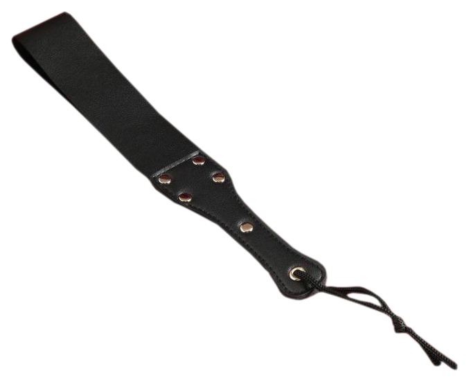 Черная кожаная шлепалка  Хлопушка  29 см 197985