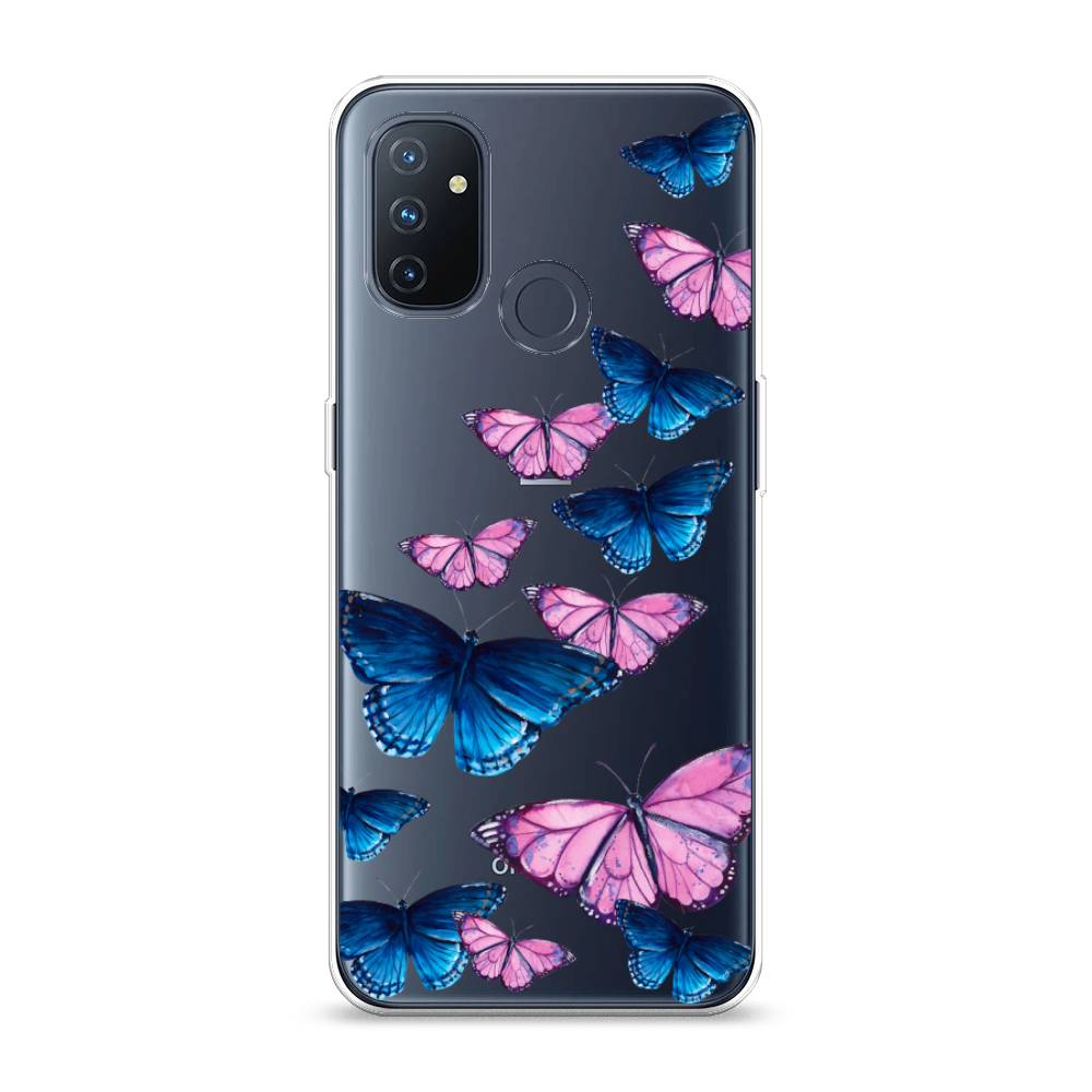 

Чехол Awog на OnePlus Nord N100 / ВанПлас Nord N100 "Полет бабочек", Синий;черный;розовый, 152450-2