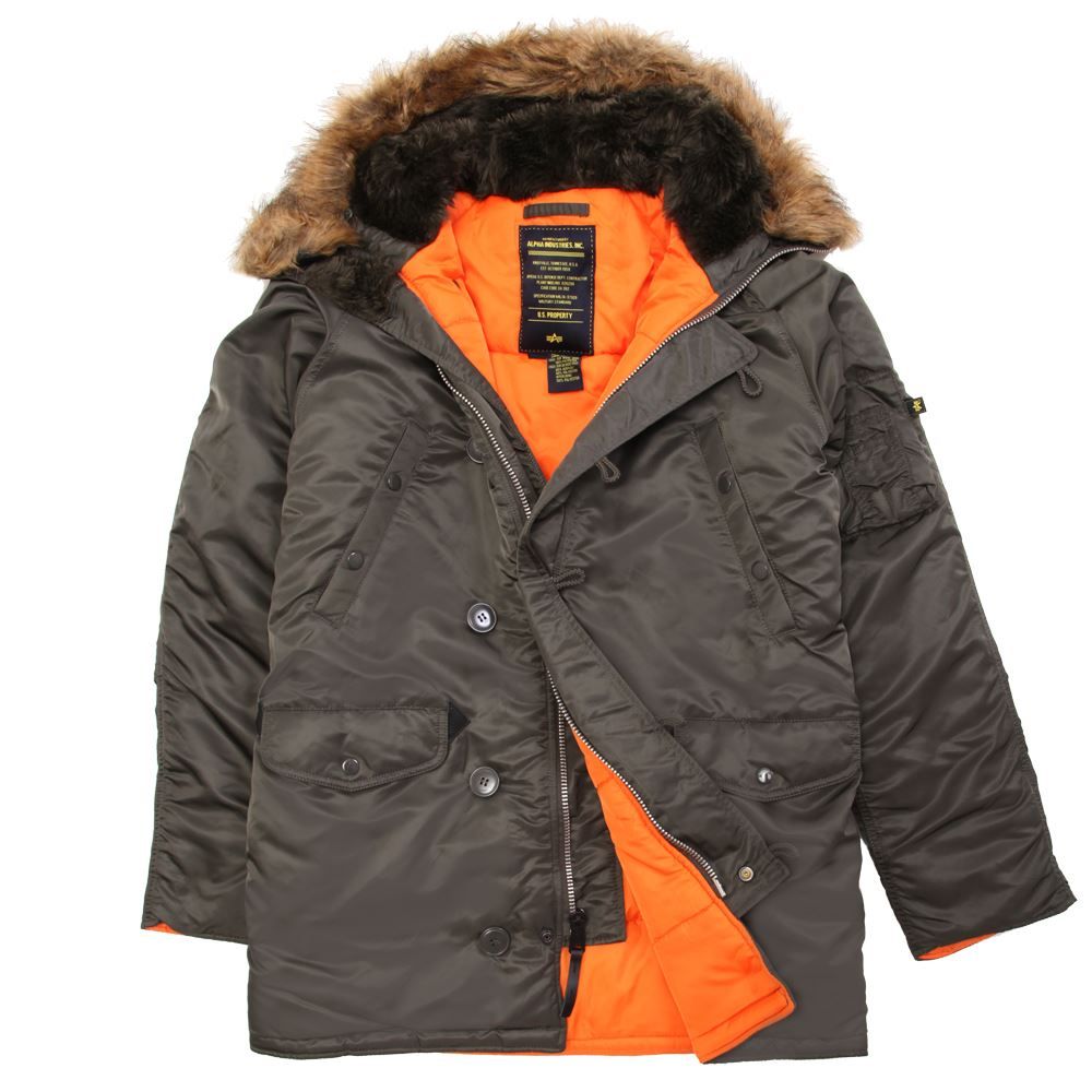 

Парка мужская Alpha Industries N3B серая XXXL, Серый, N3B
