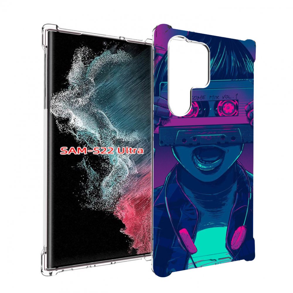 

Чехол MyPads киберпанк с кассетой для Samsung Galaxy S23 Ultra, Прозрачный, Tocco